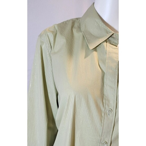 Chico's Light Green Long Sleeve Blouse Top Size 3 or L - Picture 6 of 10